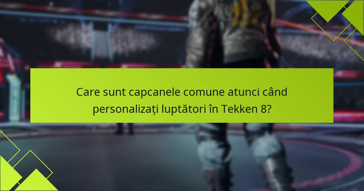 Care sunt capcanele comune atunci când personalizați luptători în Tekken 8?
