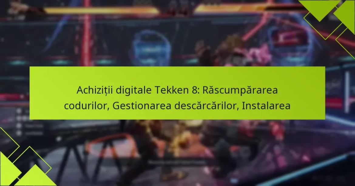 Achiziții digitale Tekken 8: Răscumpărarea codurilor, Gestionarea descărcărilor, Instalarea