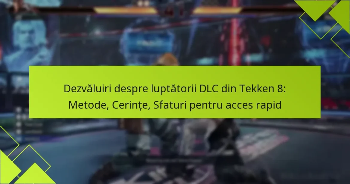 Dezvăluiri despre luptătorii DLC din Tekken 8: Metode, Cerințe, Sfaturi pentru acces rapid
